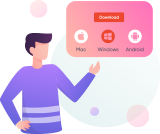 Ilustracao de homem segurando uma tabela de sistemas operacionais