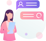 Ilustracao de mulher em call center